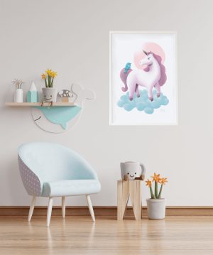 CUADRO INFANTIL LÁMINA UNICORN FANTASY