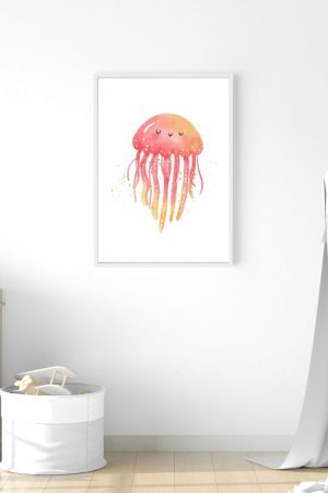 Pink Medusa children's print