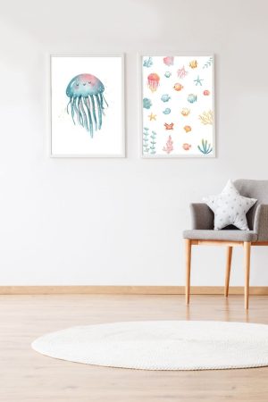 Pack 2 Ozean und blaue Quallen