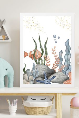 children's painting fish swimming
