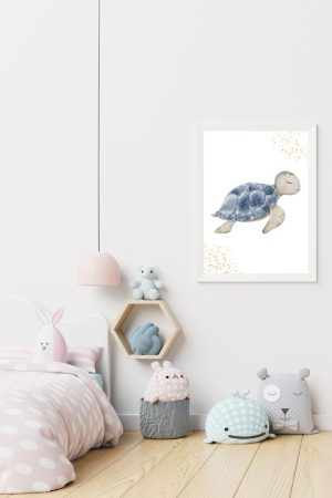 children's picture turtle with golden details