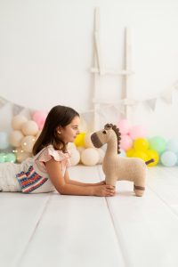 cheval en peluche en coton