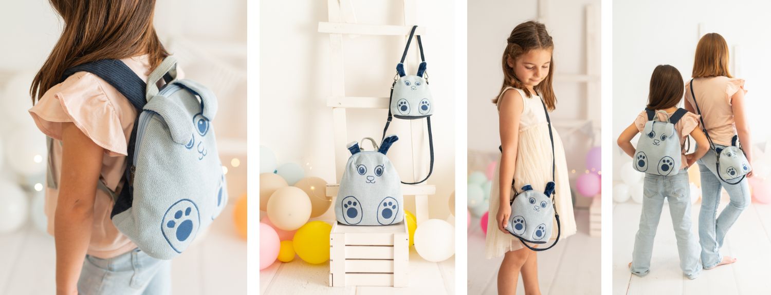 CONJUNTO MOCHILA Y BOLSO CONEJITA