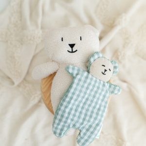 SET ERSTES PLÜSCHTIER & DOUDOU GRÜN MINT