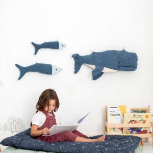 PACK BELUGA AZUL  Y PECES AZUL OSCURO