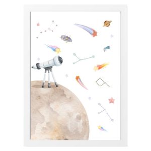 CUADRO INFANTIL TELESCOPIO ESPACIO