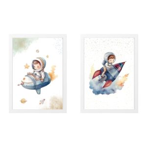 SET 2 KINDERBILDER CROCHETTS MIT KINDERN