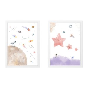SET 2 KINDERBILDER STERNENHIMMEL
