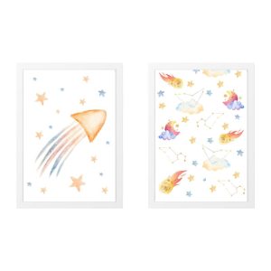 PAKET 2 KINDERBILDER KOMET UND STERNENSCHEPPEN