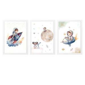 PACK 3 CHILDREN'S FRAMES LITTLE ASTRONAUTS