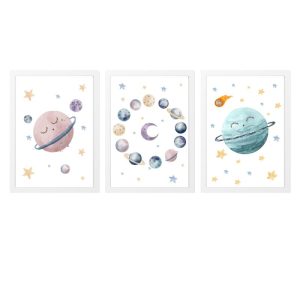 SET 3 KINDERBILDER PLANETEN