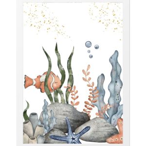 TABLEAU ENFANTIN POISSON ORANGE NAGEANT