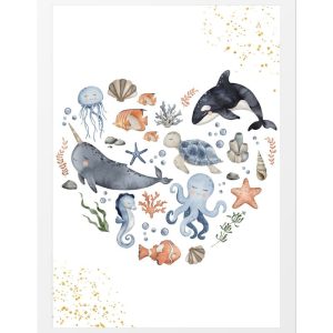 QUADRO INFANTILE CUORE MARINO