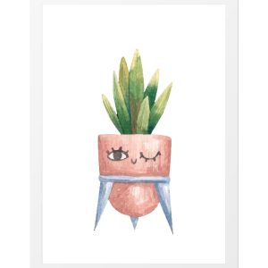 CUADRO INFANTIL CON MACETA CACTUS CON OJO GUIÑADO