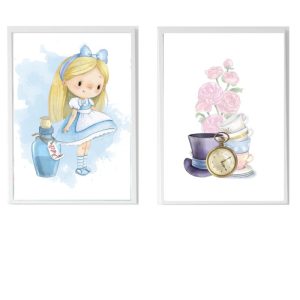 PACK 2 QUADRI INFANTILI ALICE E CAPPELLAIO