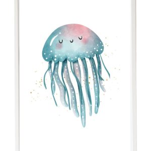 CUADRO INFANTIL MEDUSA AZUL